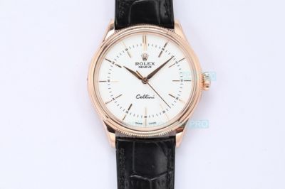 EW Factory Swiss 3132 Replica Rolex Cellini Time Swiss 3132 Rose Gold Watch 39mm For Men